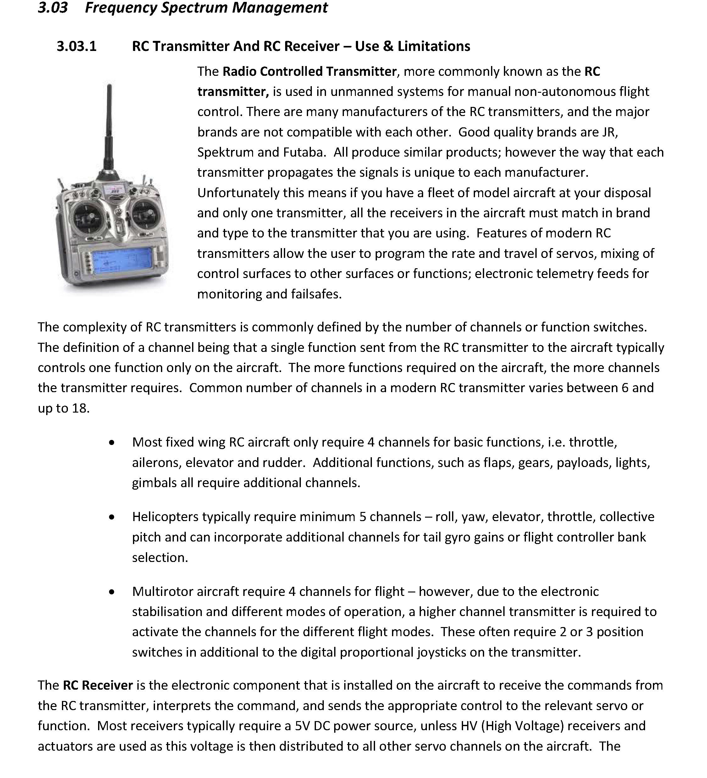 Frequency Spectrum Management UAS Pacific Training Manual